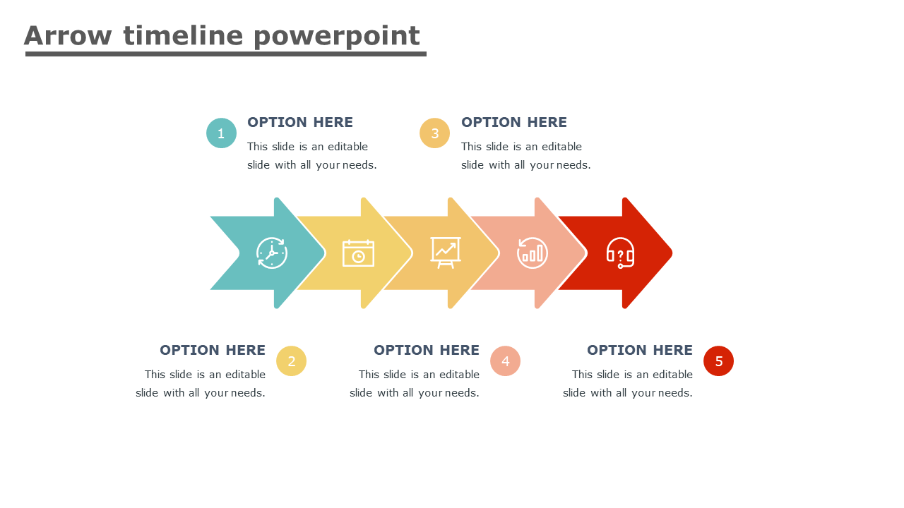 Free - Get our Predesigned Arrow Timeline PowerPoint Slides